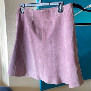 AQUA lavender faux suede a-line mini skirt